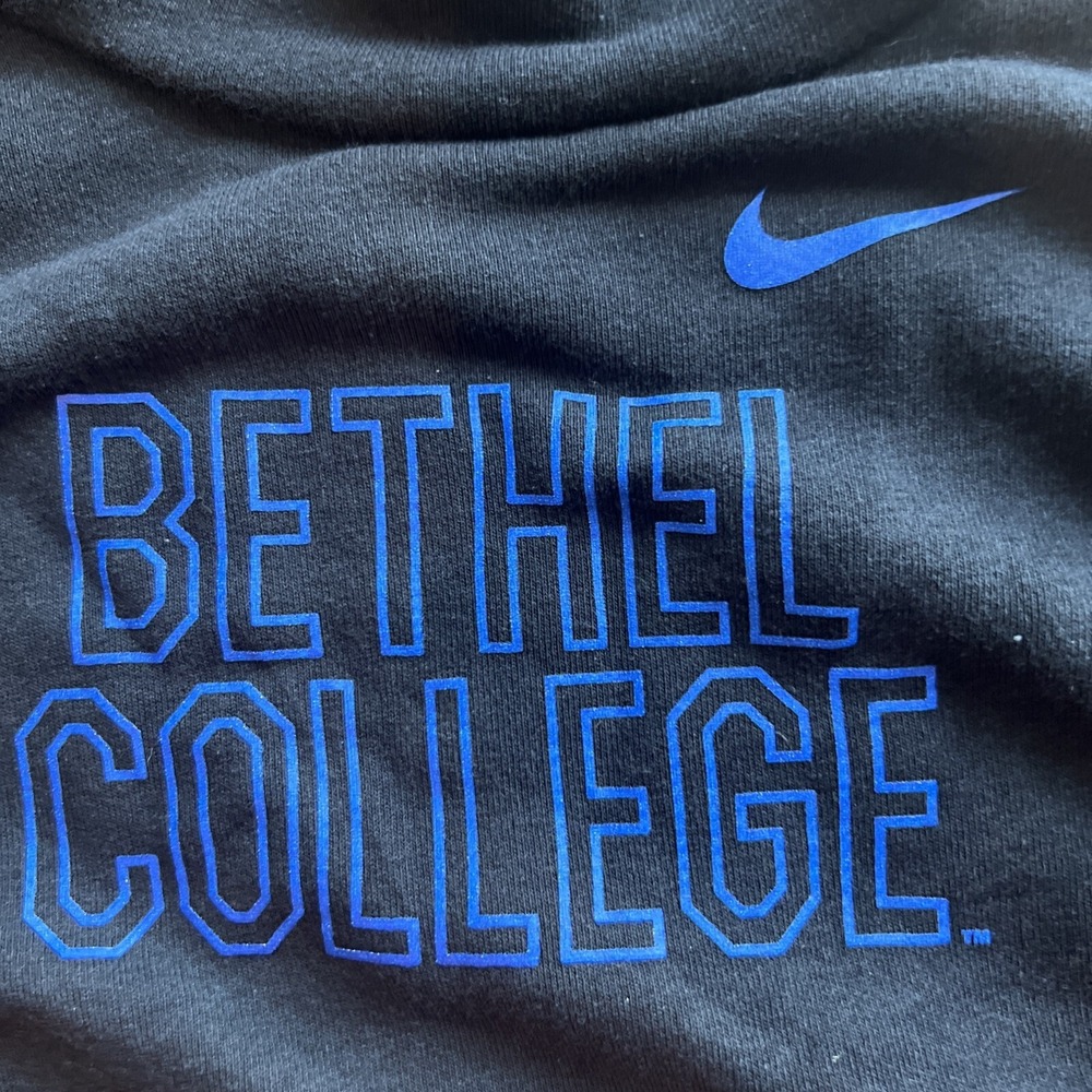 Bethel College Hoodie Women's L Nike Black Funnel Neck Sweatshirt